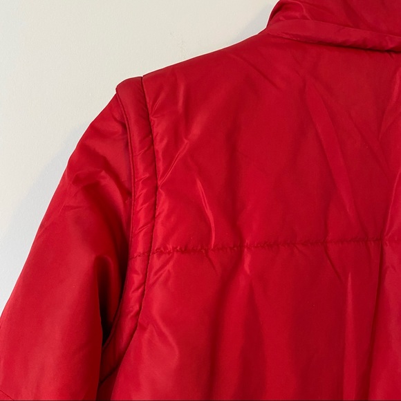 Roots system women’s red convertible puffer coat puffer vest. Size small. - Picture 6 of 16